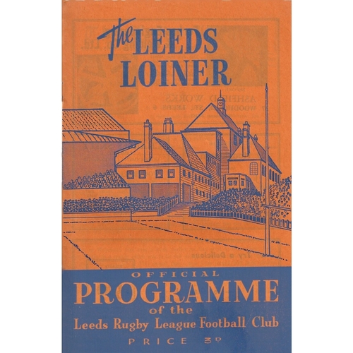 1961/62 Leeds v Featherstone Rovers Rugby League Programme