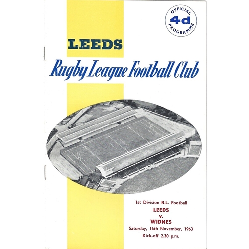 1963/64 Leeds v Widnes Rugby League Programme