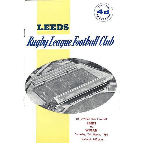 1963/64 Leeds v Wigan Rugby League Programme