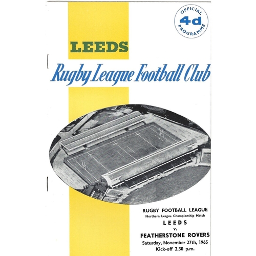 1965/66 Leeds v Featherstone Rovers Rugby League Programme
