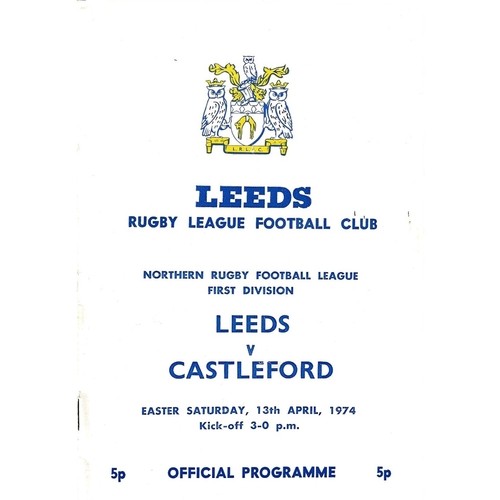 1973/74 Leeds v Castleford Rugby League Programme