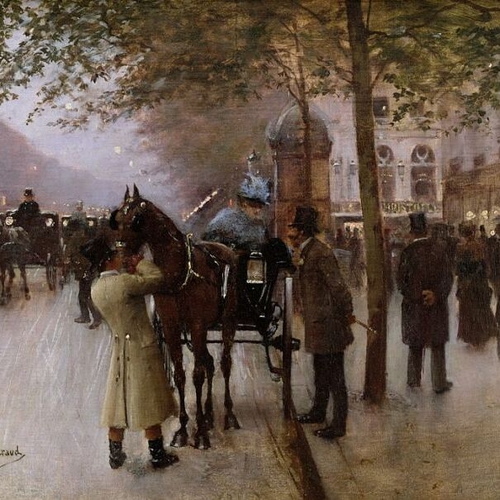 The Boulevards, Evening in Front of the Café Napolitain