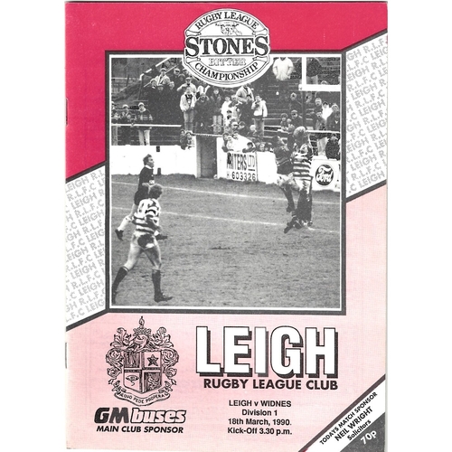 1989/90 Leigh v Widnes Rugby League Programme