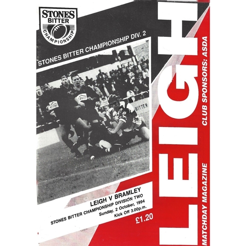 1994/95 Leigh v Bramley Rugby League Programme