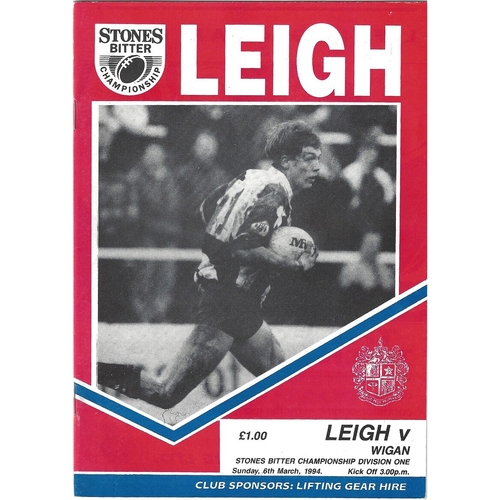 1993/94 Leigh v Wigan Rugby League Programme