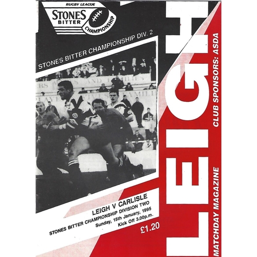 1994/95 Leigh v Carlisle Rugby League Programme