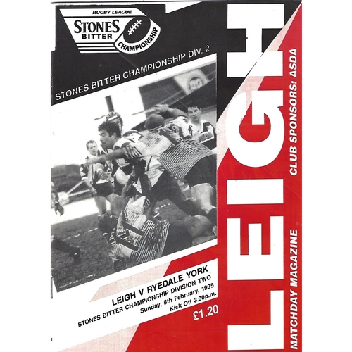 1994/95 Leigh v Ryedale York Rugby League Programme