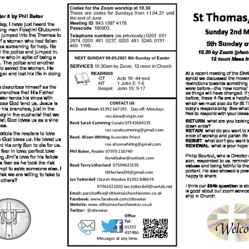 Pew Sheet | The Parish of St Thomas, Exeter