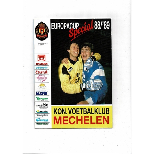 1988/89 Mechelen v Sampdoria European Cup Winners Cup Semi Final Football Programme