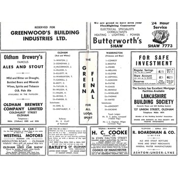 1965/66 Oldham v Warrington Rugby League Programme