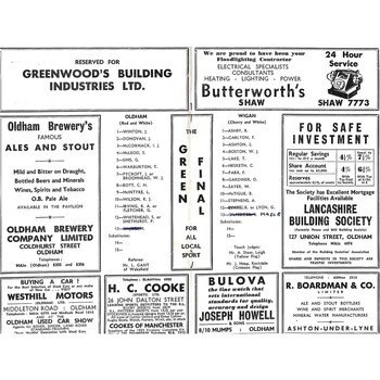 1965/66 Oldham v Wigan Lancashire Senior Cup 2nd Round Rugby League Programme