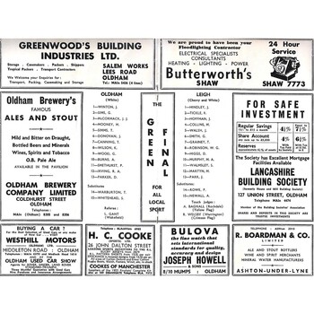 1965/66 Oldham v Leigh Rugby League Programme