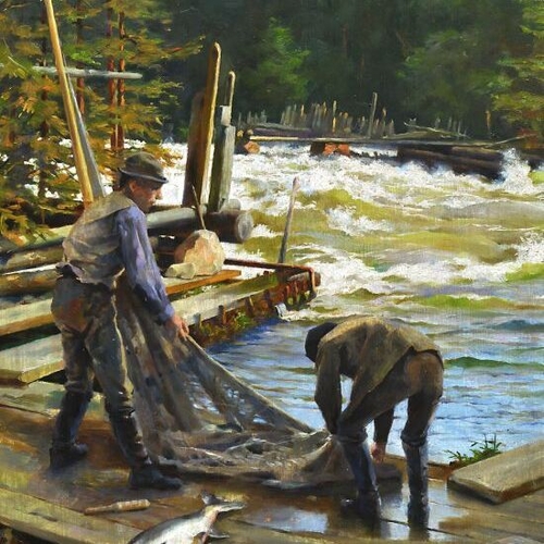Salmon Fishers at the Langinkoski Rapid