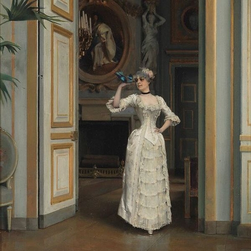 Woman with a Bird at the Castle of Maison Laffitte
