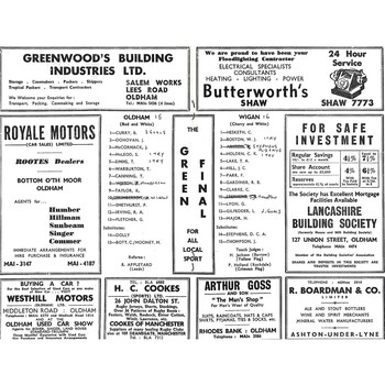 1966/67 Oldham v Wigan Rugby League Programme