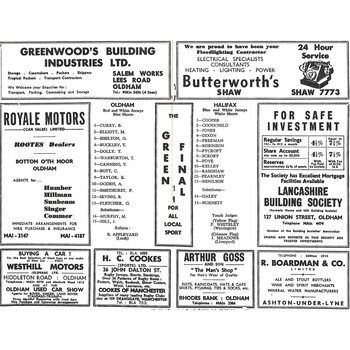 1966/67 Oldham v Halifax Rugby League Programme