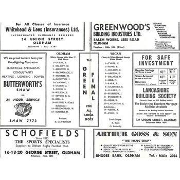 1967/68 Oldham v Wigan Rugby League Programme