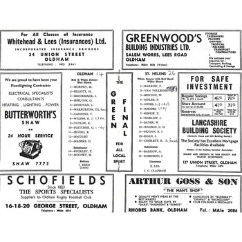 1967/68 Oldham v St, Helens Rugby League Programme