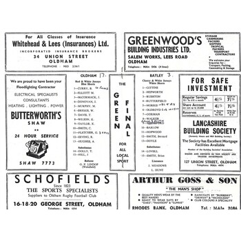 1967/68 Oldham v Batley Rugby League Programme