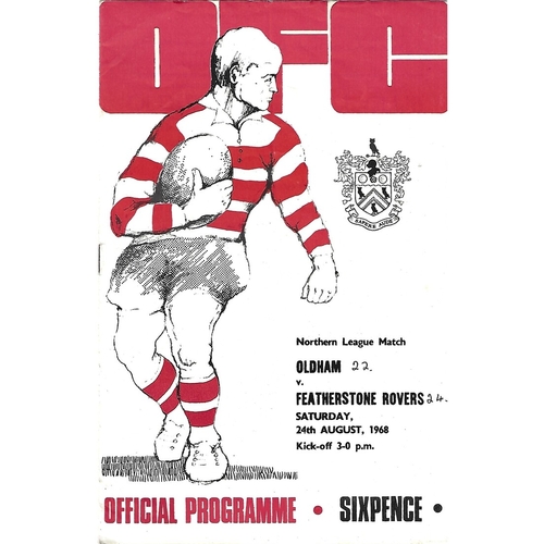 1968/69 Oldham v Featherstone Rovers Rugby League Programme