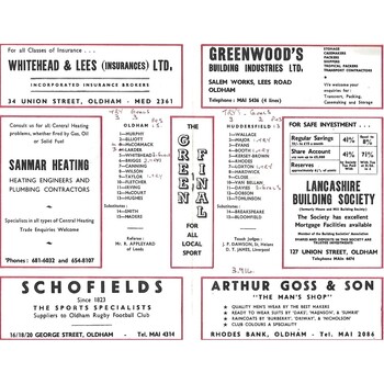 1968/69 Oldham v Huddersfield Rugby League Programme