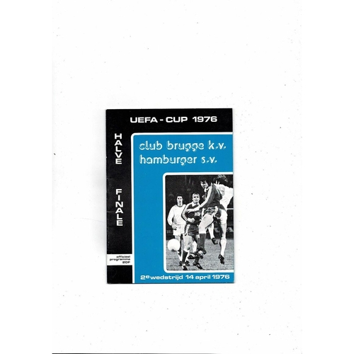 1976 Brugge v Hamburg UEFA Fairs Cup Semi Final Football Programme