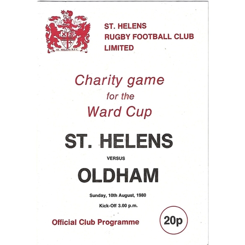 1980/81 St. Helens v Oldham Rugby League Programme