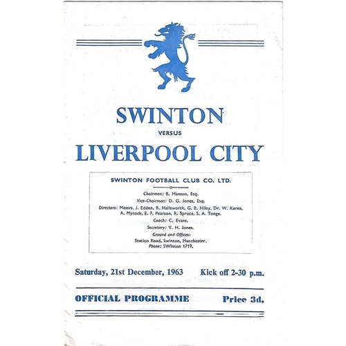Swinton Home Rugby League Programmes