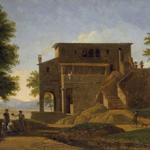 An Italian Villa with Figures