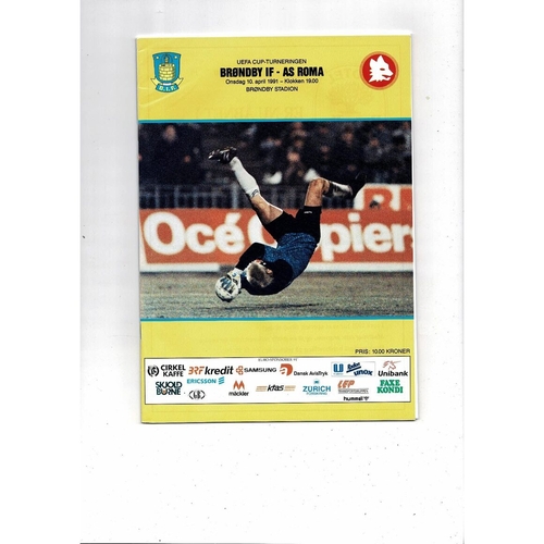 1991 Brondby v Roma UEFA Fairs Cup Semi Final Football Programme