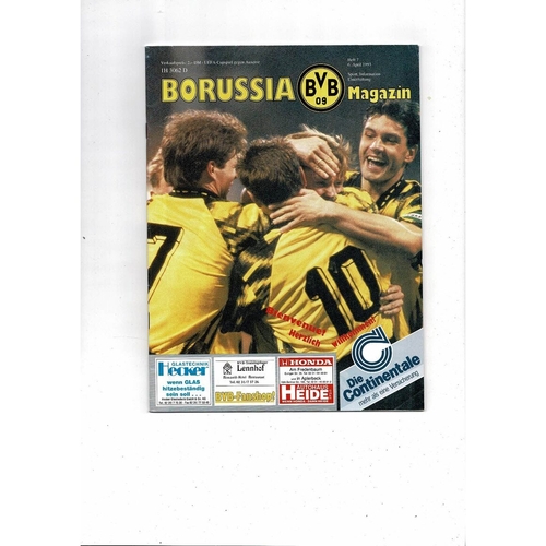 1993 Borussia Dortmund v Auxerre UEFA Fairs Cup Semi Final Football Programme