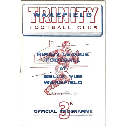1961/62 Wakefield Trinity v Wigan Rugby League Programme