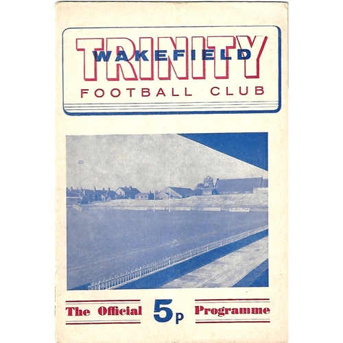Wakefield Trinity Home Rugby League Programmes
