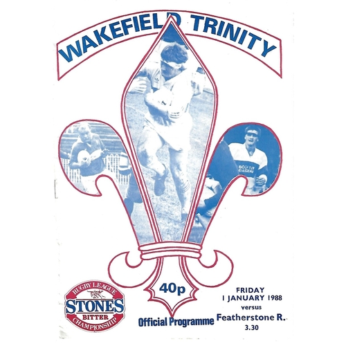 1987/88 Wakefield Trinity v Featherstone Rovers Rugby League Programme