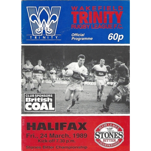 Wakefield Trinity Home Rugby League Programmes