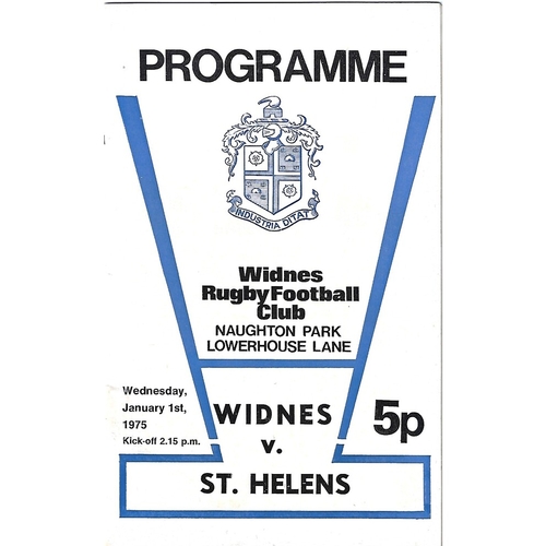 1974/1975 Widnes v St. Helens Rugby League Programme