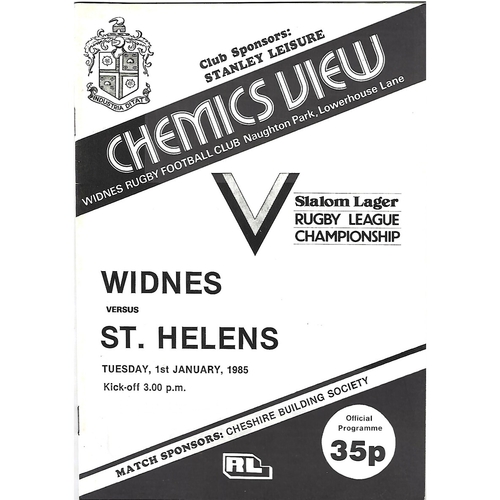 1984/85 Widnes v St. Helens Rugby League Programme