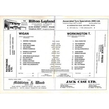 1977/78 Wigan v Workington Town Rugby League Programme