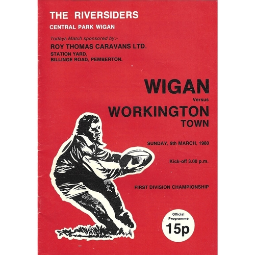 1979/80 Wigan v Workington Town Rugby League Programme