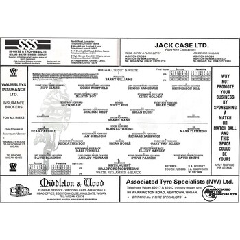 1983/84 Wigan v Bradford Northern Rugby League Programme