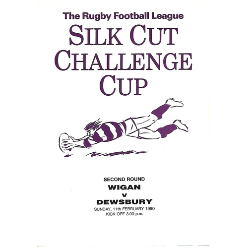 1989/90 Wigan v Dewsbury Rugby League Challenge Cup 2nd Round Programme