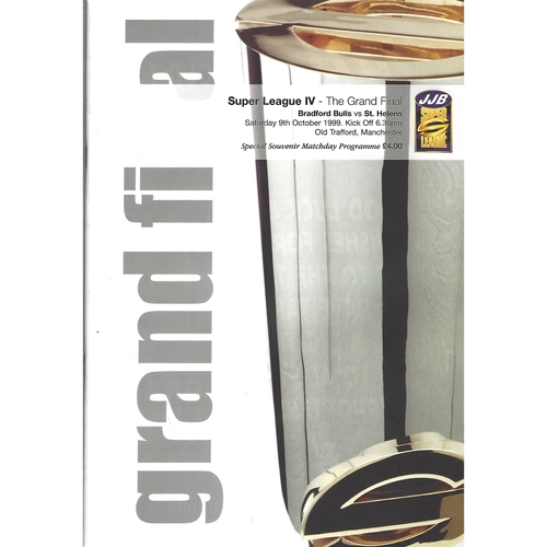 1999 Bradford Bulls v St. Helens Super League Grand Final Rugby League Programme