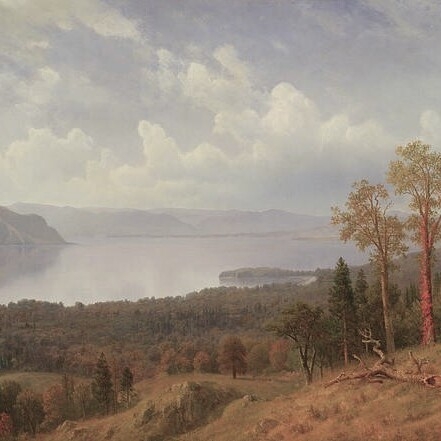 View of the Hudson Looking Across the Tappan Zee, Towards Hook Mountain