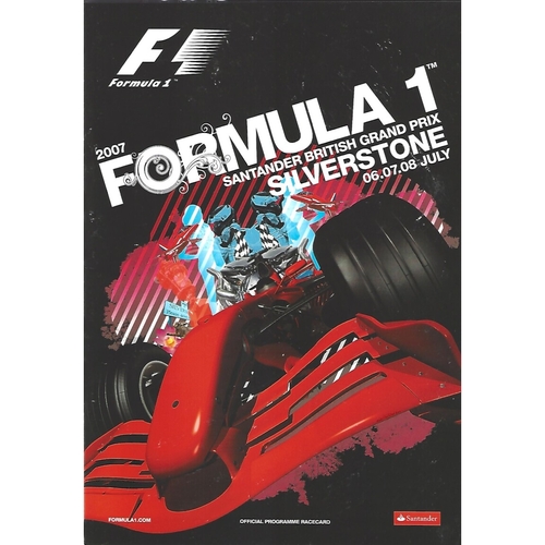 2007 British Grand Prix Motor Racing Racecard