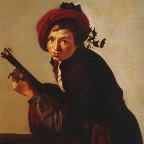 Young Man Playing the Lute