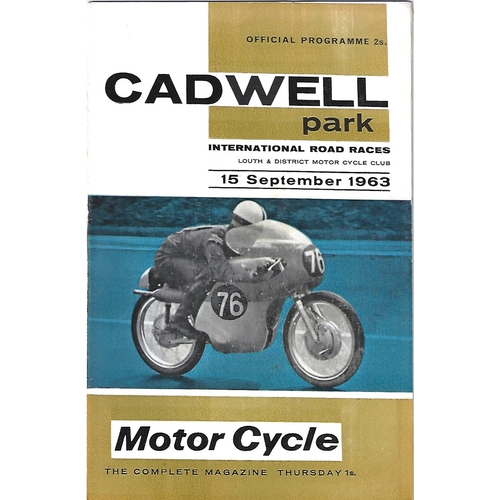 1963 Cadwell Park Lough & District Motor Cycle Club International Road Race Meeting (15/09/1963) Motor Cycle Racing Programme