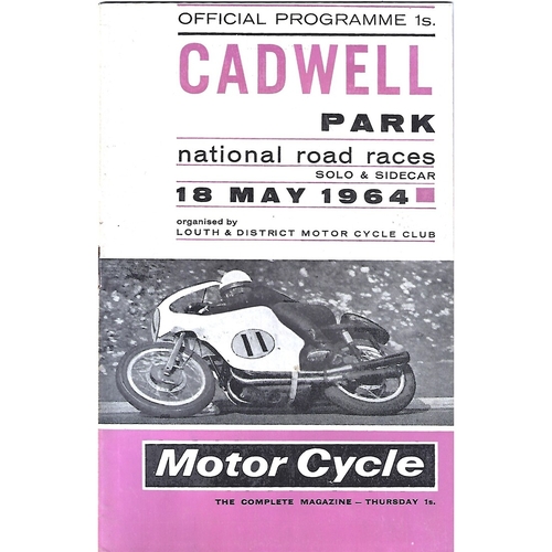 1964 Cadwell Park Lough & District Motor Cycle Club National Solo & Side Car Road Race Meeting (18/05/1964) Motor Cycle Racing Programme