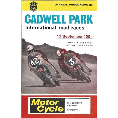 1964 Cadwell Park Lough & District Motor Cycle Club International Road Race Meeting (13/09/1964) Motor Cycle Racing Programme