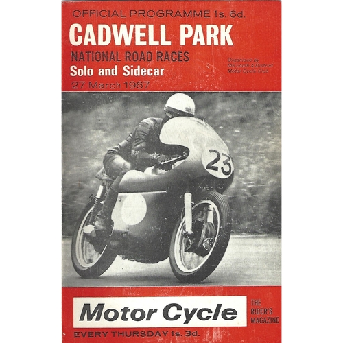 1967 Cadwell Park Lough & District Motor Cycle Club National Solo & Side Car Road Race Meeting (27/03/1967) Motor Cycle Racing Programme