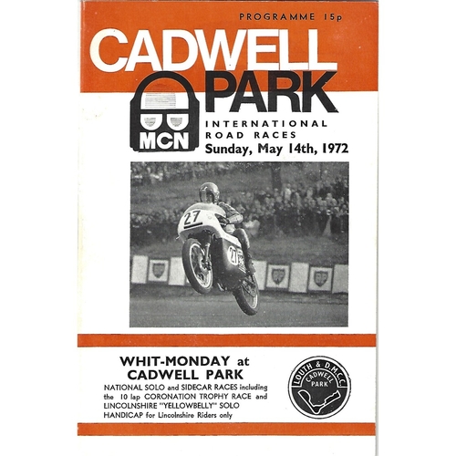 1972 Cadwell Park International Road Race Meeting (14/05/1972) Motor Cycle Racing Programme